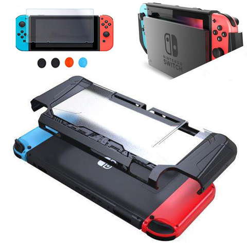 Funda de TPU para Nintendo Switch NS, cubierta protectora de cristal duro a prueba de golpes, película para pantalla templada ► Foto 1/1