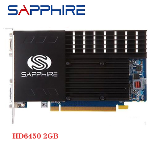 SAPPHIRE HD 6450 2GB tarjeta gráfica GPU por 6400 AMD GPU escritorio tarjeta de gráficos de Video Radeon HD 6450 2GB GDDR3 utilizado ► Foto 1/4