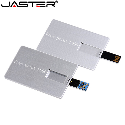 Unidad Flash USB JASTER 4GB 16GB 32GB 64GB Tarjeta de Metal Pendrive regalo de negocios lápiz de crédito (5 logotipo a medida PCS) ► Foto 1/6