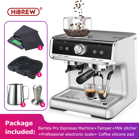 HiBREW-molinillo cónico de rebaba Barista Pro, grano a Espresso, nivel comercial, Espresso, Kit completo, cafetería, Hotel, restaurante, 20Bar ► Foto 1/6