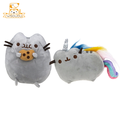 Kawaii-juguetes de peluche de gato gordito para niños, bonitos dibujos animados, animales, gatito, almohada, pegatina, galletas, arcoíris, muñecos suaves, regalos ► Foto 1/6