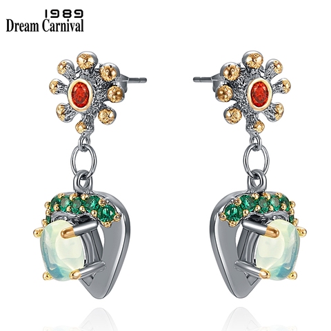 DreamCarnival1989-pendientes colgantes con corazones de amor para mujer, aretes pequeños, circón azul pavo real, joyería para chica we4031 x 2 ► Foto 1/6