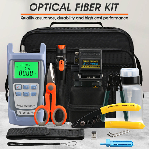16 unids/set FTTH fibra kit de herramienta con cuchilla de la fibra óptica medidor de potencia kit de fibra optica ► Foto 1/6