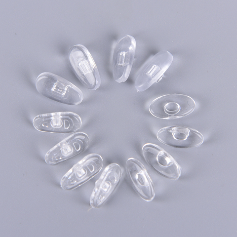 Almohadillas de nariz para gafas ovaladas antideslizantes de silicona suave con 5 pares de tornillos tamaño: 14mm 4 formas ► Foto 1/6
