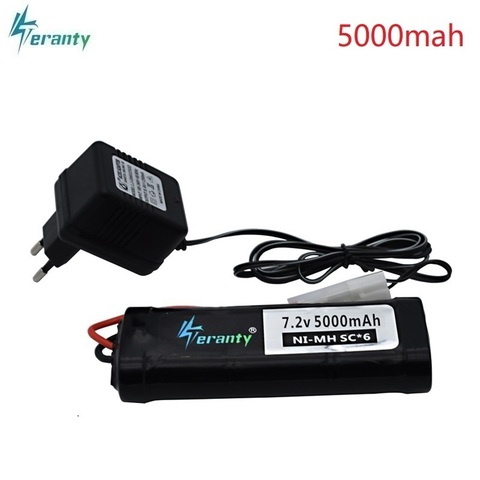 Batería SC Ni-MH de 7,2 V y 5000mAh para juguetes a control remoto, tanque, coche, avión, helicóptero con conectores Tamiya, batería de 7,2 1/16 v ► Foto 1/6