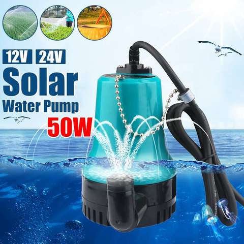 50W 4500L/H 5m DC 12V/24V de agua Solar bomba de cepillado Motor circulación sumergible de riego fuente estanque de peces ► Foto 1/6