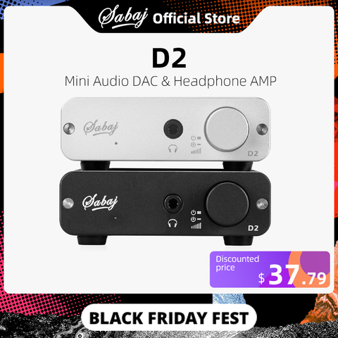 Sabaj D2-amplificador de Audio portátil para auriculares, decodificador Coaxial todo en uno, entrada óptica USB, Mini amplificador de Audio negro y plateado ► Foto 1/6