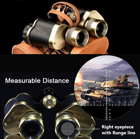 Binoculares militares profesionales, telémetro de cobre puro, telescopio para caza, resistente al agua, visión nocturna HD LL, totalmente multicapa ► Foto 1/6