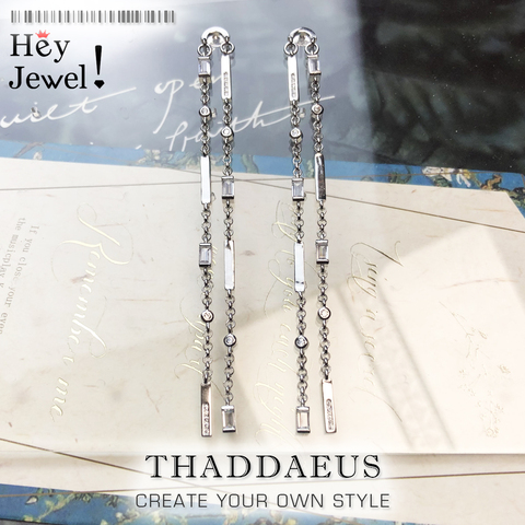 Pendientes de piedras angulares con corte Baguette para mujer, joyería larga y glamurosa, regalo de verano en plata de ley 2022, 925 ► Foto 1/6