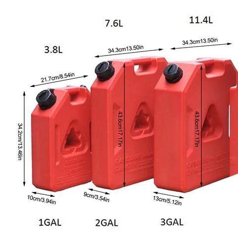 Contenedor de plástico para tanque de combustible, contenedor de plástico para SUV, coche y motocicleta, contenedor de aceite y gasolina de 1/2/3 galones ► Foto 1/6