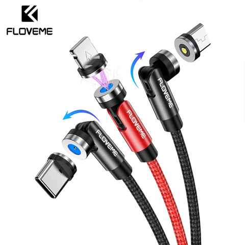 FLOVEME-Cable magnético giratorio 540, cargador de teléfono con imán Micro USB tipo C para iPhone 7, 8, 11 Pro, X, Max Plus, Samsung y Xiaomi ► Foto 1/6