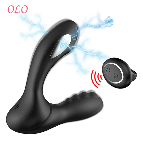 OLO-consolador vibrador Anal para hombres y mujeres, masajeador de próstata de choque eléctrico, estimulador de perineo de 8 velocidades, tapón Anal, juguetes sexuales para Gay ► Foto 1/6