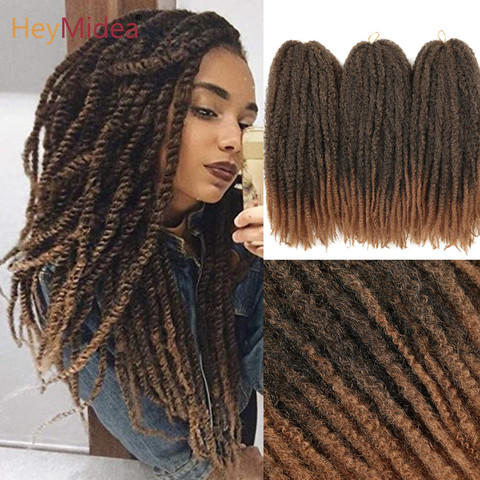 Marley pelo para giros 18 pulgadas largo Afro rizado trenzas Marley pelo de Kanekalon sintético Marley trenzado extensiones de cabello Heymidea ► Foto 1/6