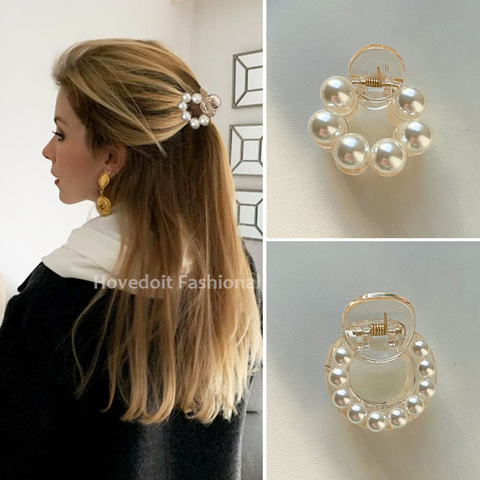 Elegante Mini perla pelo garras horquilla para mujer accesorios para el pelo Pelo cangrejo sombreros Hairgrip de moda broches tocado ► Foto 1/1