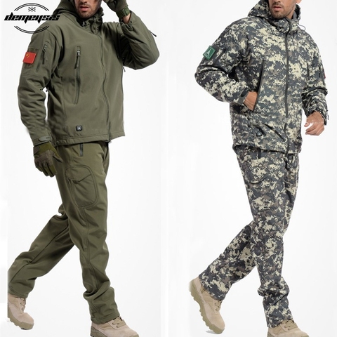 Chaqueta táctica softshell impermeable chaquetas a prueba de viento ejército camuflaje al aire libre deporte senderismo ropa de abrigo ► Foto 1/6