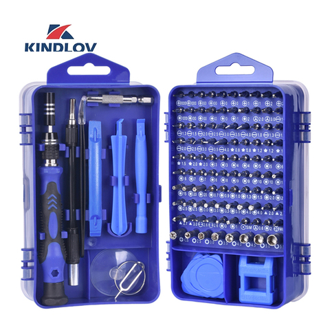 KINDLOV-Kit de herramientas de reparación de teléfono juego de destornilladores de precisión 115 en 1, brocas de tornillo hexagonales Torx magnéticas, multiherramientas aisladas ► Foto 1/6