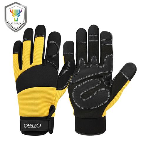 OZERO-guantes de trabajo mecánicos flexibles, Extra Grip Unisex, protección de seguridad para soldadura, jardín, motocicletas deportivas, 9022 ► Foto 1/6