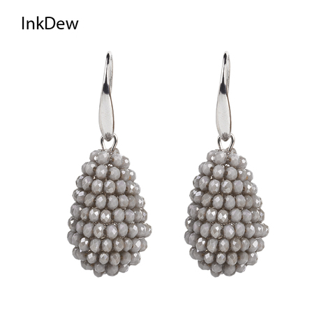 INKDEW-pendientes largos con cuentas Multicolor para mujer, aretes grandes de cristal hechos a mano, regalo, joyería oorbellen boho ► Foto 1/6