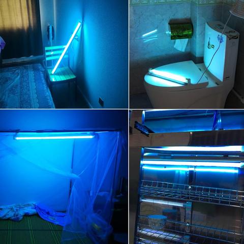 Esterilizador UV T5, tubo de 6W, 8W, UVC, lámpara ultravioleta de cuarzo, bactericida, 110V220V, lámpara desinfectante de Aire Limpio, Luz Azul UV lineal ► Foto 1/6