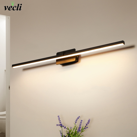 Lámpara de pared LED minimalismo espejo luz frontal baño maquillaje pared luces modernas de aluminio montaje en pared sconces accesorio de iluminación ► Foto 1/6