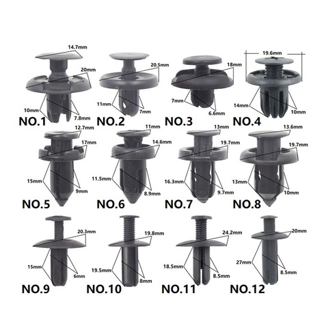 Panel embellecedor de parachoques de coche, Clip fijo negro, tornillo de plástico tipo empuje, 6mm, 6,5mm, 7mm, 7,5mm, 8mm, 8,5mm, 9mm, 9,5mm, 10mm, sujetador de orificio ► Foto 1/6