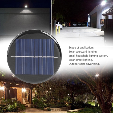 Mini Panel de alimentación Solar de 1/2 Uds., cargador de celda de batería para exteriores, bricolaje, Panel de energía Solar, Panel de lámpara redondo de carga ► Foto 1/6