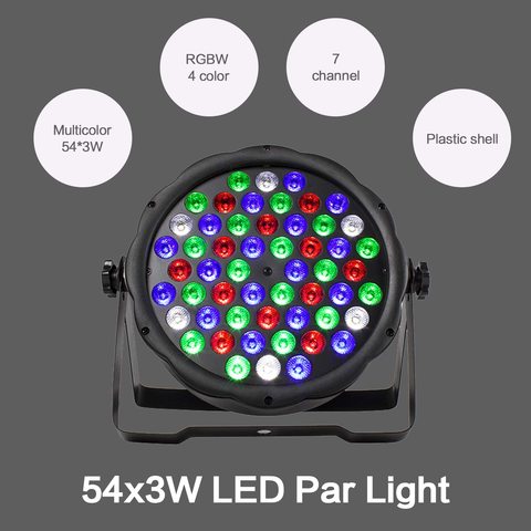 LED plano Par 54x3W RGB Color iluminación estroboscópica DMX controlador para Disco DJ música Fiesta Club pista de baile Bar oscurecimiento Luz de escenario ► Foto 1/6