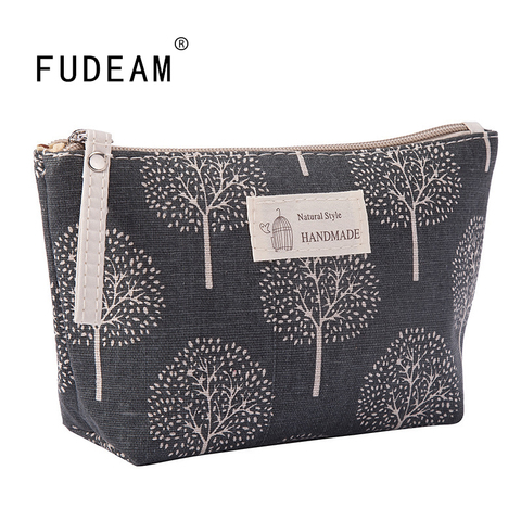 FUDEAM-Bolso de lona suave con estampado de oso para mujer, bolsa de almacenamiento de viaje, artículos de tocador, organizador, bolso cosmético bonito, portátil ► Foto 1/6