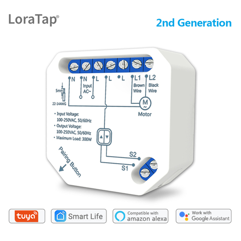 LoraTap Tuya Smart Life cortina con WiFi Módulo de interruptor para persiana enrollable Motor ciego casa inteligente Google Home Amazon Alexa Control de voz V2 ► Foto 1/6