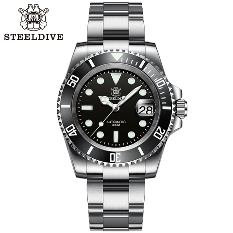 SD1953 bisel de cerámica negra 41mm Steeldive 20ATM resistente al agua NH35 automática para hombre Reloj de buceo Reloj ► Foto 1/6