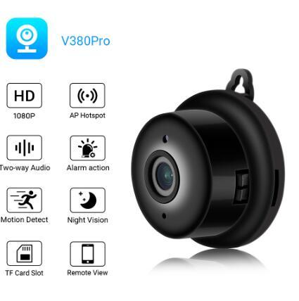 Minicámara IP con Wifi, Monitor de bebé HD, 1080P, inalámbrica, interior, visión nocturna, Audio bidireccional, detección de movimiento, V380 ► Foto 1/6