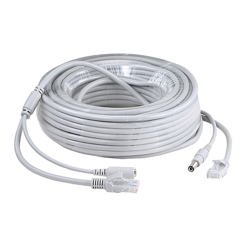 Cable CCTV Ethernet RJ45 + conector de alimentación de CC, Cable Cat5, Cable LAN de red para cámaras IP, sistema NVR, 5M/10M/20M/30M ► Foto 1/5