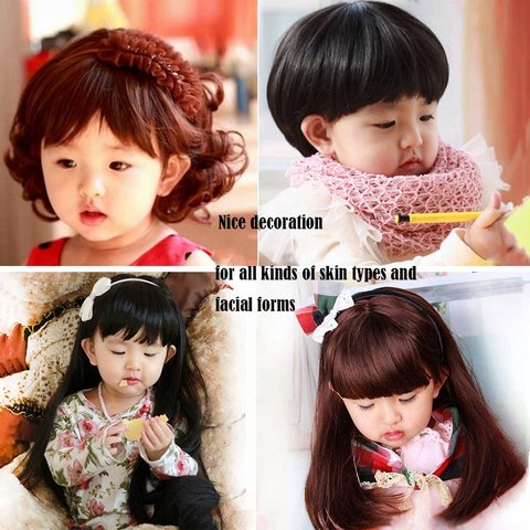Peluca de pelo Adorable para niños y niñas, con cabeza completa, pelucas para niños, ropa para el cabello para niños de 5 a 10 años viejo ► Foto 1/6