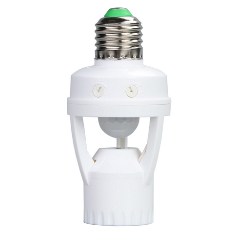 AC100-240V E27-conector portalámparas con Sensor de movimiento PIR, ampolla Base de Luz LED, interruptor inteligente de bombilla ► Foto 1/6