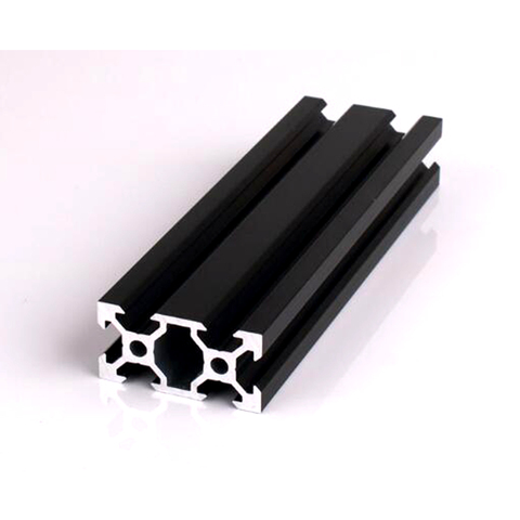 Extrusión de perfiles de aluminio anodizado, carril lineal de 2040-100mm de longitud para impresora 3D CNC, negro, con ranura en V, 800, estándar europeo, 1 ud. ► Foto 1/5