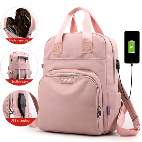 Mjzkxqz-Mochila para ordenador portátil para hombre y mujer, de viaje con carga USB morral, mochilas escolares para niños y adolescentes ► Foto 1/6
