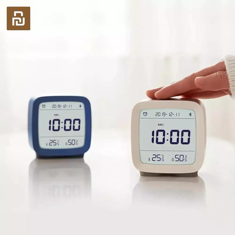 Qingping-Sensor de temperatura y humedad con Bluetooth, luz nocturna LCD, alarma, reloj, termómetro con control por aplicación Mihome ► Foto 1/5