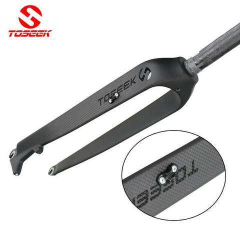 TOSEEK-tenedores de carbono para bicicleta de montaña, horquilla rígida y recta de 1-26/27 pulgadas, superligera, Freno de bicicleta de montaña de colores, 5/29, 1/8