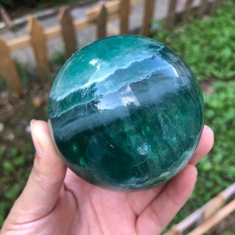 Esfera de cristal de fluorita, piedra Natural curativa de Reiki y bolas hogareñas para Decoración ► Foto 1/6