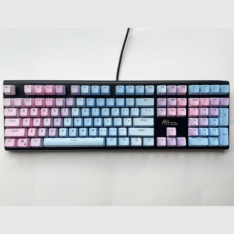 Puesta de sol degradado en azul de teclas PBT doble retroiluminada OEM perfil ajuste Gateron Kailh interruptores Cherry MX para Teclados mecánicos Teclados ► Foto 1/5