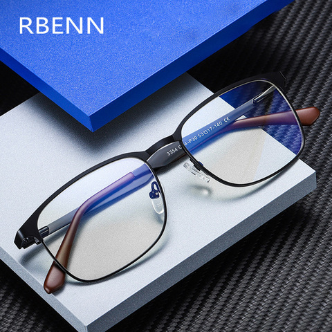 RBENN-Gafas de ordenador de negocios para hombre, lentes de alta calidad con bloqueo de luz azul, antiluz azul, para juegos, UV400 ► Foto 1/6