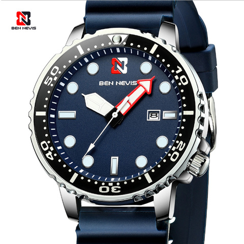 De moda negro militar hombres reloj superior de la marca de lujo de impermeable de gran tamaño la zona horaria diseño circular de cuarzo reloj de los hombres Relogio Masculino ► Foto 1/6