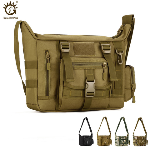 Bolso de hombro militar para ordenador portátil de 14 pulgadas para hombre, bandolera táctica impermeable, para viaje al aire libre, Camping y escalada ► Foto 1/6