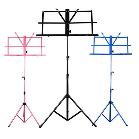 Plegable hoja de música del soporte del trípode de la música Metal del sostenedor del soporte con bolso para llevar impermeable 7 colores partes de guitarra y accesorios ► Foto 1/6