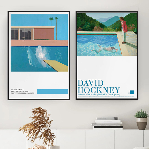 Póster de exposición de arte de David Hockney, Impresión de arte minimalista y moderno, contra salpicaduras, para oficina y pared del hogar ► Foto 1/6