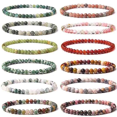 Mini pulsera de energía de 4mm para hombre y mujer, cuentas de piedra Natural, pulsera curativa de Yoga, joyería ► Foto 1/1