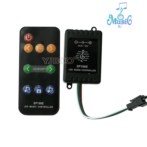 Controlador de música LED de 9 teclas SP106E DC5V-12V WS2811 /WS2812B /6812 /1903/6803 cinta LED mágica, controlador de música digital colorido ► Foto 1/5