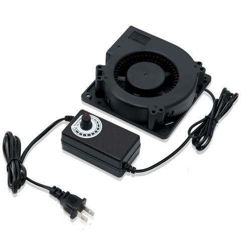 Ventilador centrífugo de refrigeración, soplador de 120mm, 12V, alta velocidad, CFM, 12cm, 120x120x32mm, 12032 cojinetes de bolas con controlador de velocidad AC 100V 220V ► Foto 1/6