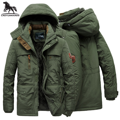 Parka con capucha de terciopelo para hombre, chaqueta cálida abrigo informal, sombrero desmontable, L-6XL, invierno, 8186 ► Foto 1/6