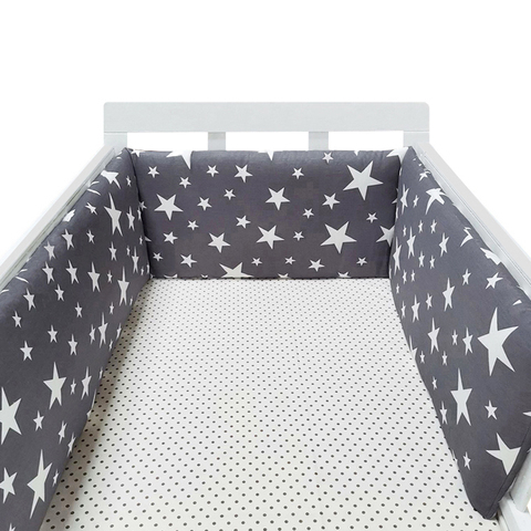 Diseño de estrellas nórdico para cuarto de bebé, cama de bebé con parachoques grueso, cuna de una pieza, cojín Protector de cuna, almohadas protectoras para habitación de recién nacidos ► Foto 1/6